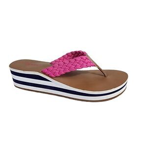 Bongo Pink Wedge Flip Flops 10